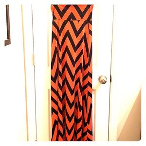 Chevron print maxi skirt